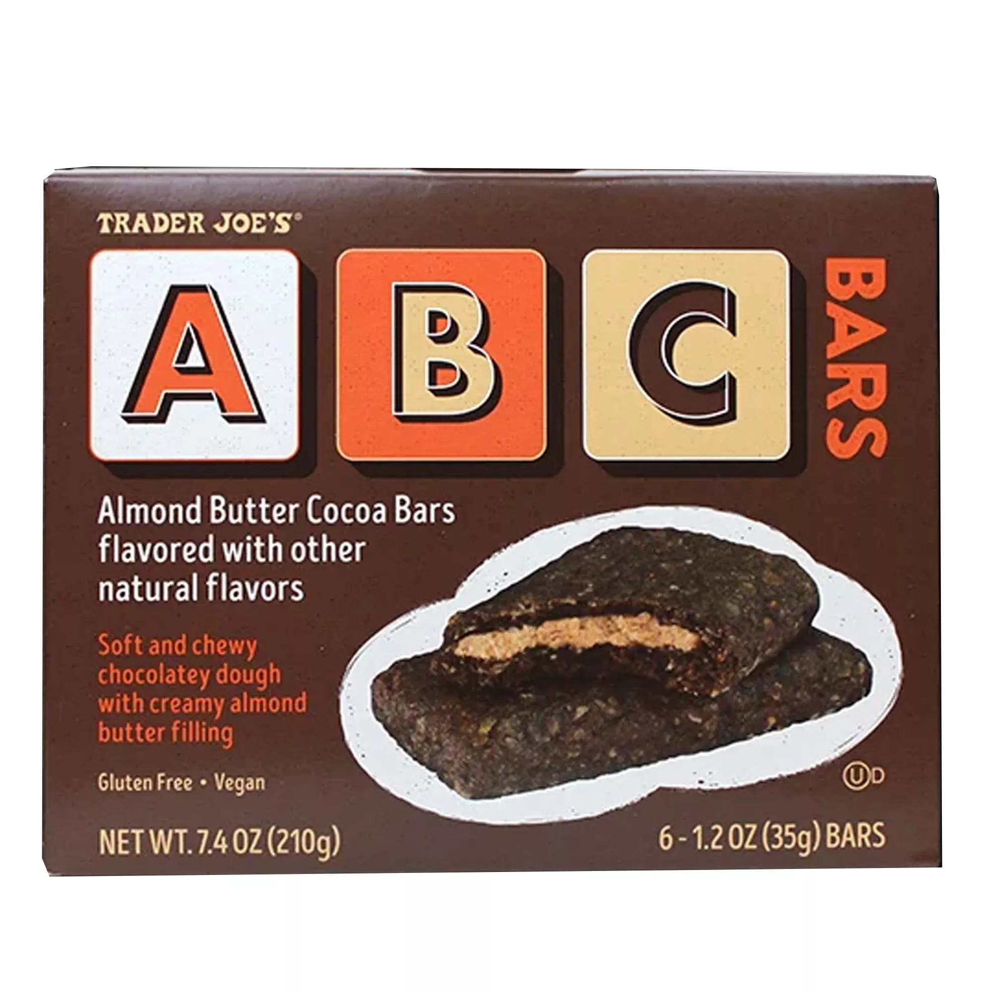 Trader Joe's ABC Almond Butter Cocoa Bars 7.4 Oz
